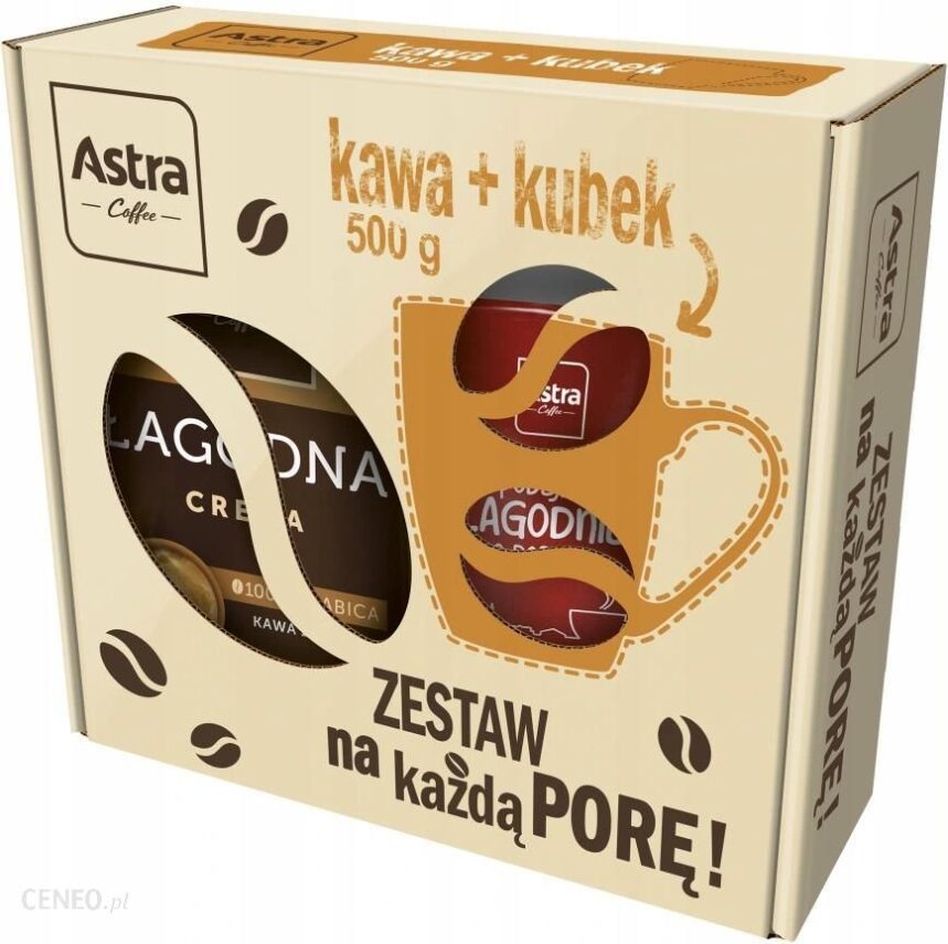 Astra Zestaw Prezentowy – Kubek + Kawa Łagodna Crema 500G