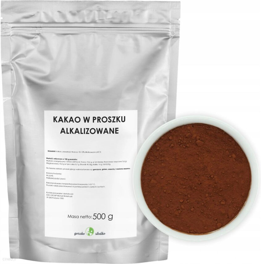 Gorzko I Słodko Kakao W Proszku Alkalizowane Niskotłuszczowe 0,5Kg
