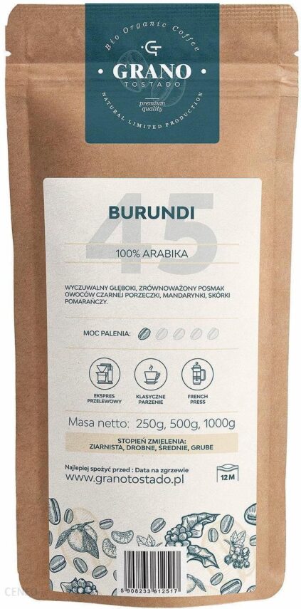 Grano Tostado Kawa średnio mielona BURUNDI 500g