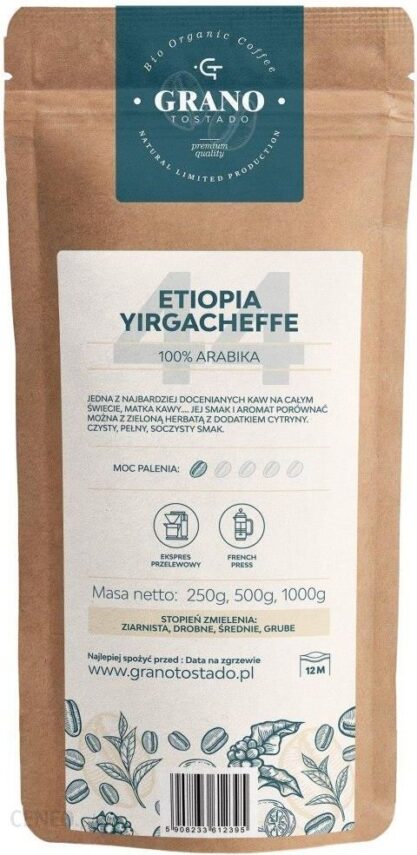 Grano Tostado Kawa ziarnista ETIOPIA YIRGACHEFFE 1000g