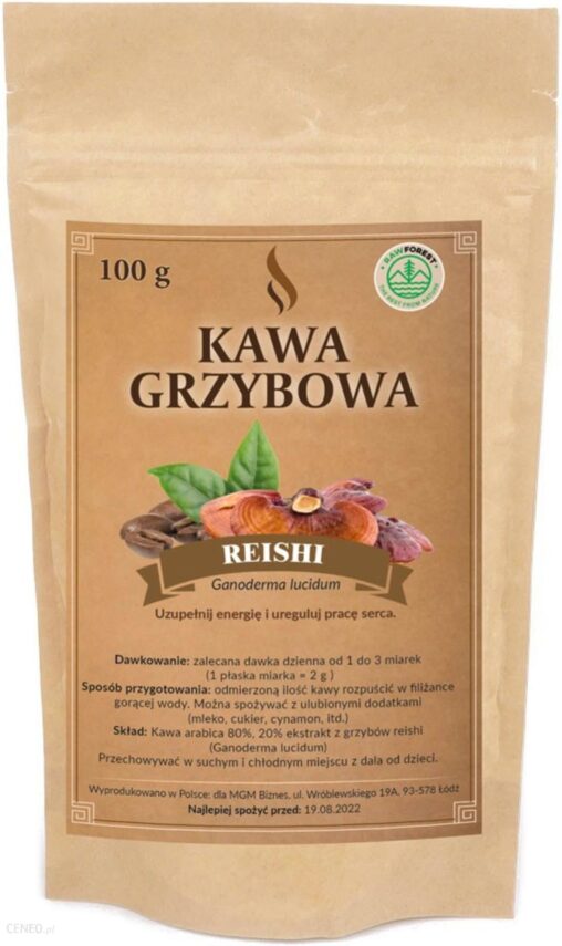 Kawa grzybowa REISHI ODPORNOŚĆ energia SERCE 100g