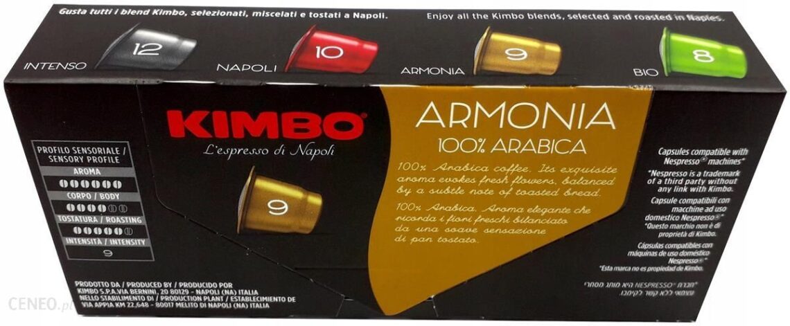Kimbo Espresso Armonia 10 kapsułek Nespresso