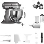 KitchenAid Artisan 5/175 5KSM175PSEMS Srebrny + 2 Przystawki 5KSMFGA + Maszynka do tarcia 5KSMFVSP