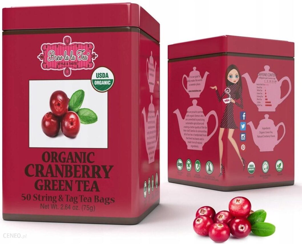 Organiczna zielona herbata Żurawina owocowa Bio