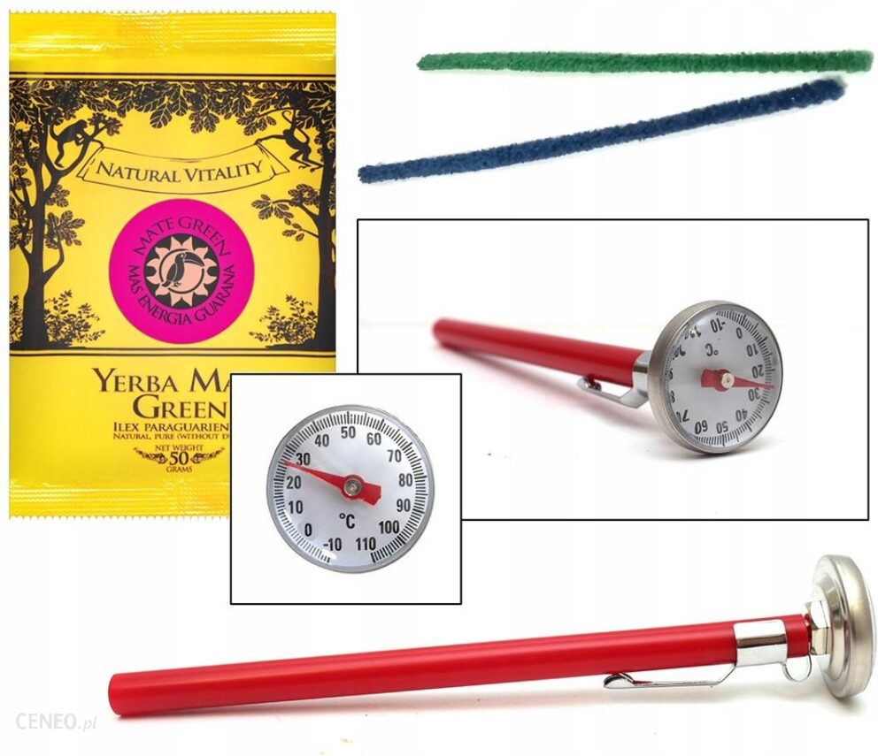 Termometr analogowy Etui +czyściki +yerba Mate 50g