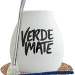 Verde Mate Zestaw Yerba Mate Biała Tykwa Bombilla