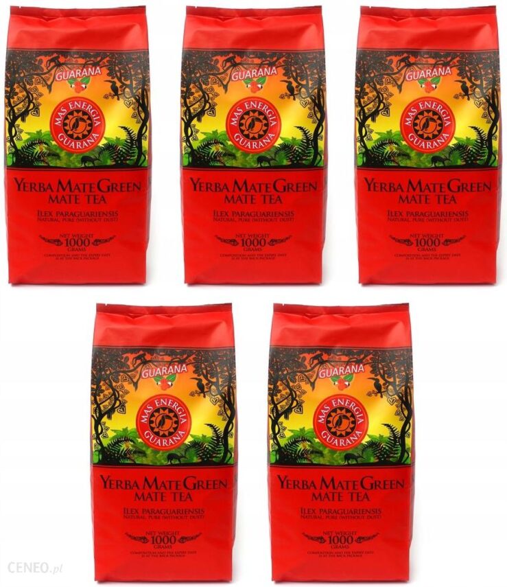 Zestaw 5kg Yerba Mate Green Energia Guarana 5x 1kg